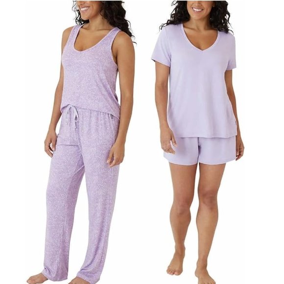 NWT Eddie Bauer Women's 4 Piece Pajama Sleep Set Orchid Size S $60 H362 - Picture 3 of 5